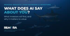 School of hammerhead sharks in deep water with the headline What Does AI Say About You?